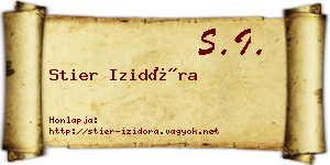 Stier Izidóra névjegykártya